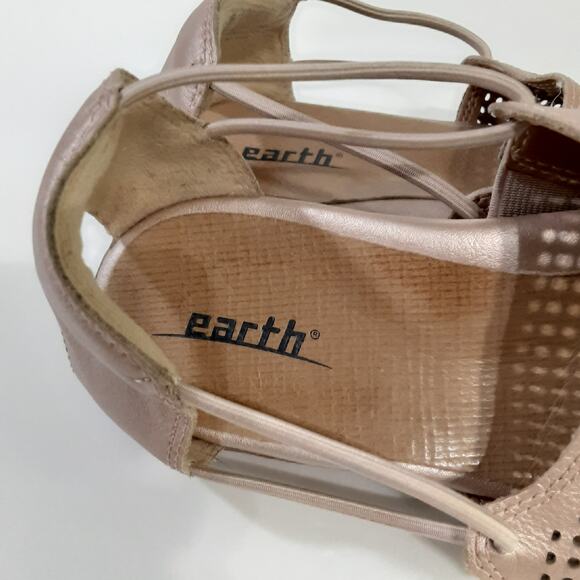 Earth Shelly Sandals Slingback Rose Gold Pink Metallic Slip On Women 6 Gladiator - Picture 7 of 10